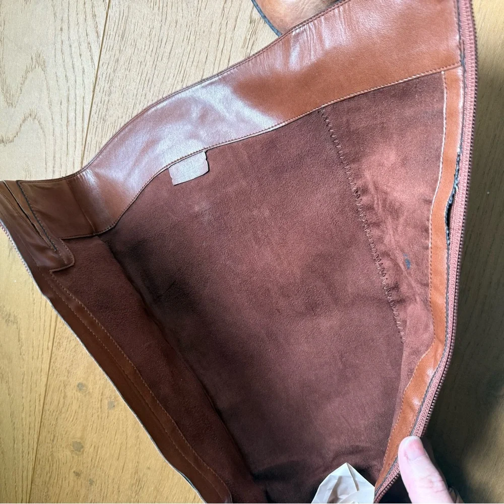 Vince Camuto Tall Leather Riding Boots Cognac Brown Size 8M